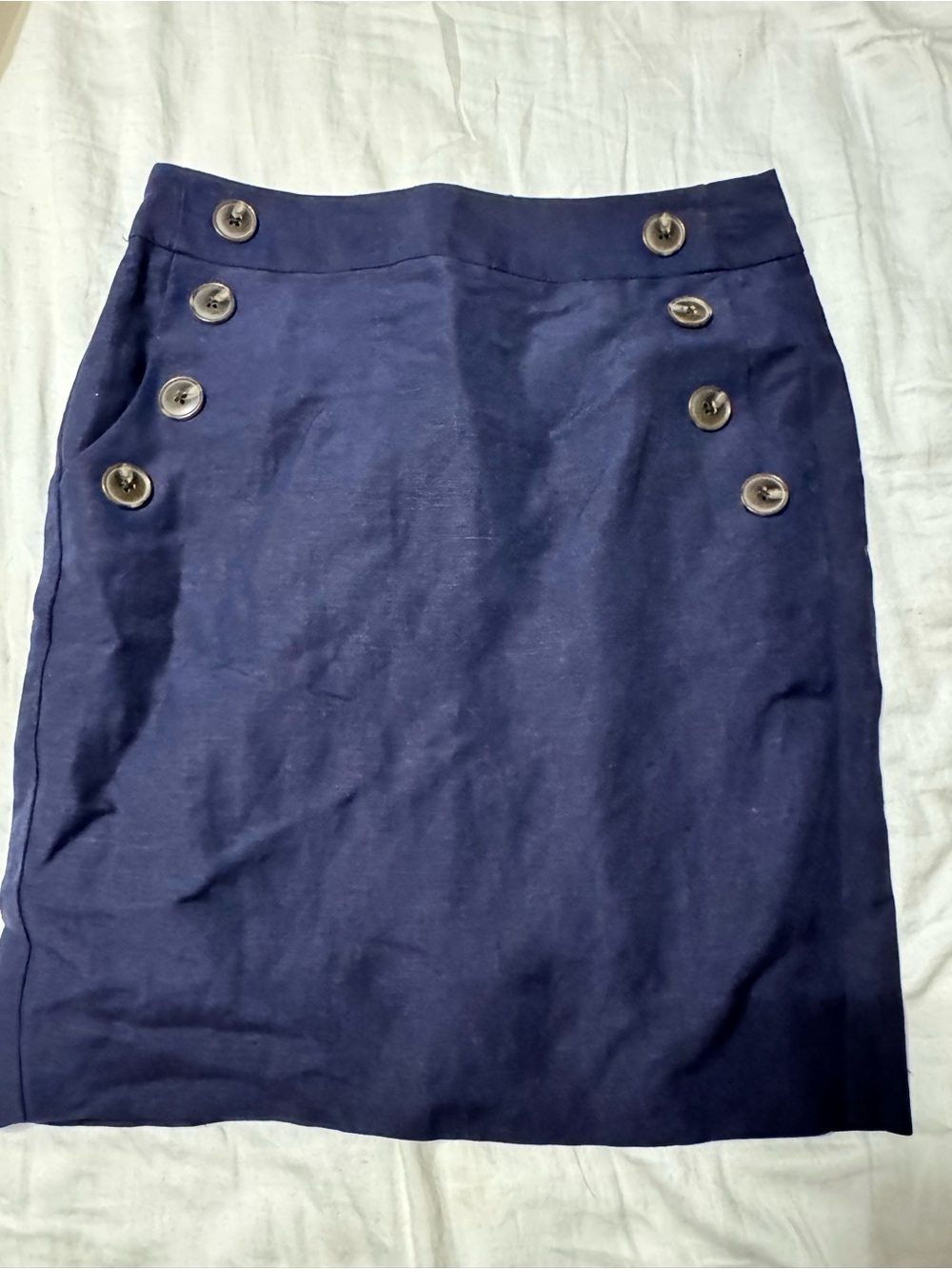LOFT women’s Classic Navy Button-Front Pencil Skirt